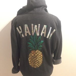 VS PINK Hawaii Pineapple Sequin Hooded Jacket